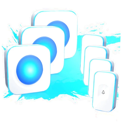 Jsieem Wireless Doorbell Waterproof Door Bells for Home 1200Ft Hearing Impaired Doorbell Flashing Light 36 Ringtones 4 Volume 4 Buttons & 3 Receivers White JSIEEM