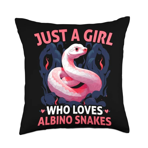 Albino Snake Phyton SteMi Apparel Ball Phyton Boa Venomous Serpent Albino Snake Throw Pillow, 18x18, Multicolor
