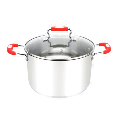 Millvado Stock Pot, 3 Quart Stainless Steel Pot, StockPot With Clear Glass Lid, Steam Hole, Permanent Measurement Markings, Gas, Electric and Induction Compatible Boiling Pot