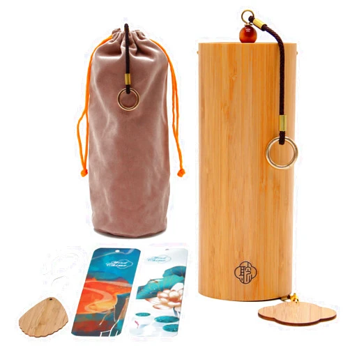 Mowind Meditation Chimes Bamboo Wind Chimes Chakra Chord Wind Bell Windchime for Home Decoration Relaxation Gift Sacral Chakra Dm Chord
