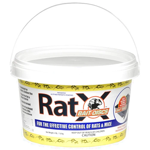 RatX EcoClear Products 620118-4, Bait Discs, All-Natural Poison Free Humane Rat and Mouse, 4 lb. Bucket