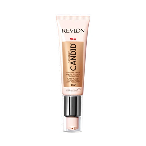 Revlon PhotoReady Candid Natural Finish Foundation, with Anti-Pollution, Antioxidant, Anti-Blue Light Ingredients, 350 Natural Tan, 0.75 fl. oz.