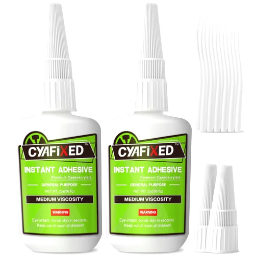 CYAFIXED Medium Super Glue Kit, 113.6 Gram (4 oz) CA Glue with Anti-Clog Cap & Microtips for Woodworking, 3D Printing, Aquarium, Crafts, Plastic – Instant Cyanoacrylate Adhesive Repair Shoe, Ceramic, Glass