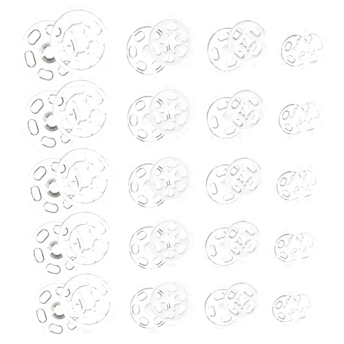 Salbsever 120 Sets Plastic Sew-on Snap Buttons Fasteners Buttons Invisible Sewing on Snap Buttons Round Clear Press Button Clear Snaps for Sewing Shirts Sewing Clothing DIY Craft, 7mm 12mm 15mm 20mm