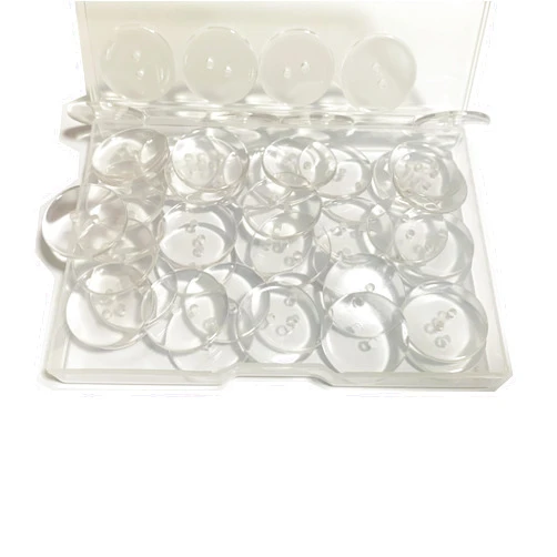 TRXSHMY 50 Pcs 1 Inch Clear Buttons, 2 Hole Clear Round Buttons for Sewing, Coats, Shirts, Pants, Crafts, 1