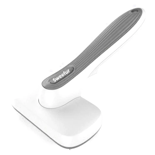 Sweefur Automatic Pet Hair Removal Comb, Self-Cleaning Slicker Brush for Dogs & Cats- Grooming Shedding Brush for Small, Medium and Large Dogs and Cats- Pet Hair Brush with Soft Grip Handle- Grey