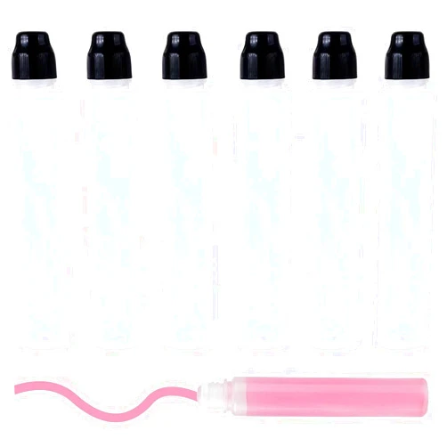 OUBFUUY 6Pcs Marker Bottle with Dauber Tip, 40Ml Empty Paint Dabbers, Refillable Bottles Dauber Paint Graffiti Mop, Art Crafts Painting Supplies