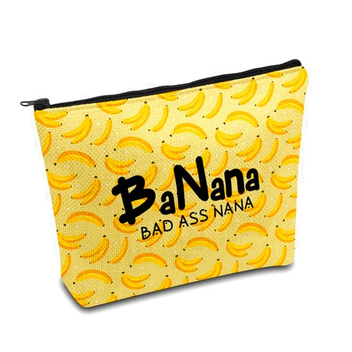 MAOFAED BaNana Bad Ass Nana Zipper Pouch, Badass Grandma Ever, Nana Gift, Mother's Day for Grandmother (badass nana)