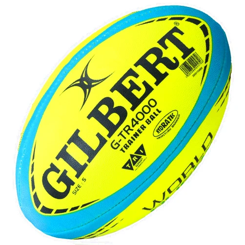 World Rugby Shop X Gilbert G-TR4000 Rugby Ball - Adult and Youth Sizes 3, 4, and 5 - Hand Stitched - 3 Ply Construction