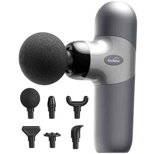 Morelax Mini Massage Gun Deep Tissue,Portable Percussion Muscle Massager for Whole Body Back Pain Relief,Electric Handheld Sport Massager with 6 Massage Heads 4 Speed,Best Gift for Him/Her/Father/Mother