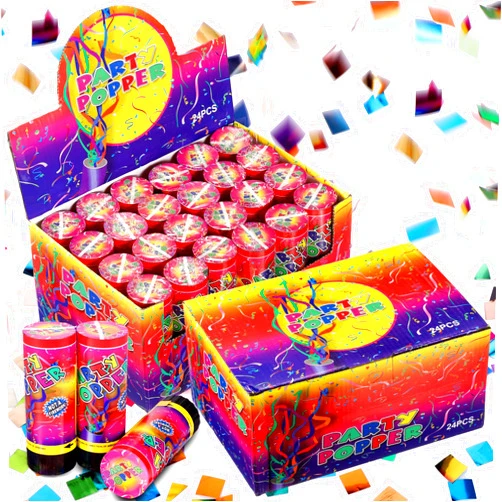 Honoson 24 Pcs Confetti Poppers Cannons Confetti Shooters Air Compressed Cannon for Wedding Birthday Gender Reveal Graduation Baby Shower Decoration Favor (4.33 Inch)
