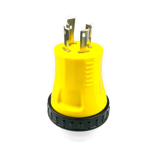 ULZOZN RV Generator Locking Power Plug Adapter 125/250V 30A L14-30P Male Plug to 50A SS2-50R Female Connector Heavy Duty Camper Power Adapter Marine Plug Adapter with Locking Ring
