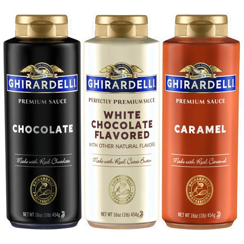 Ghirardelli Squeeze Bottles - Caramel, Chocolate & White Chocolate - Set of 3