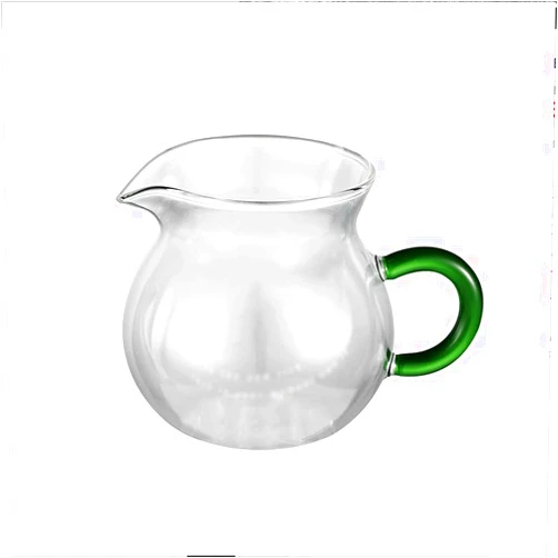 QHLOM High Borosilicate Glass Milk Frothing Pitcher 150m/l5.0oz Glass Milk Coffee Pot Milk Pot Cup With Handle Milk Frothers (Color : Green)