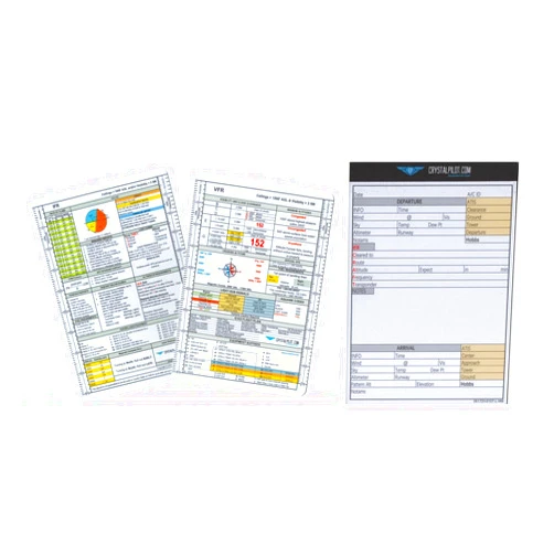 Crystal Pilot Medium VFR/IFR Cheat Sheet & Flight Planning Notepad Bundle