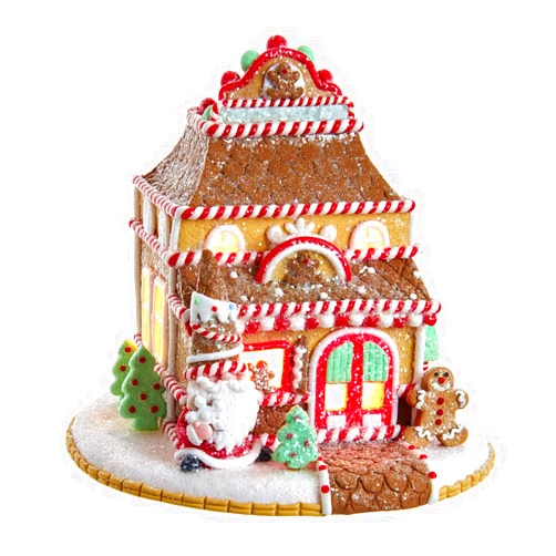 Kurt S. Adler Lighted Shop Gingerbread House, 7.5-Inch, Brown