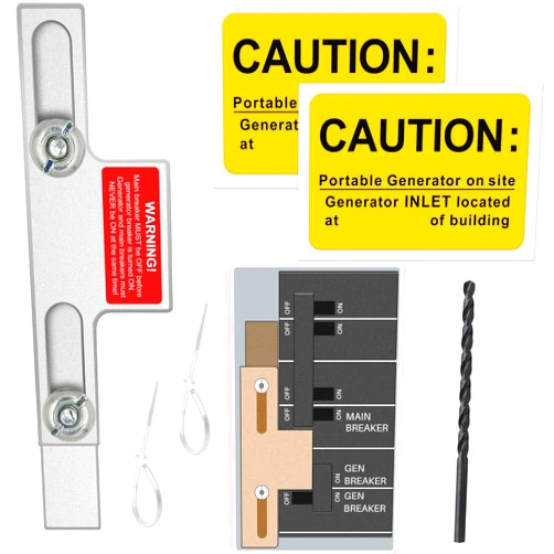 Inzizik Generator Interlock Kit Square D for Homeline Meter Main 150 or 200 amp Breaker, Generator Interlock Kit for Safe Usage of Portable Power