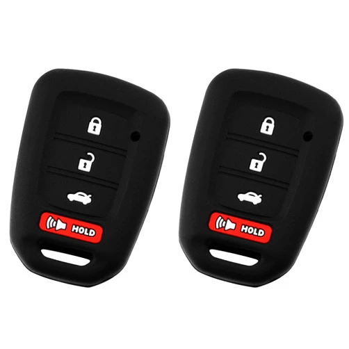 KeylessOption KeyGuardz Keyless Entry Remote Car Key Fob Outer Shell Cover Soft Rubber Protective Case for Honda Accord Civic CR-V HR-V MLBHLIK6-1T (Pack of 2)