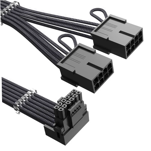 Agtray RTX 4070Ti PCIe 5.0 Power Cable Extender 90 Degree Angle, 12VHPWR 16Pin(12+4) Male to 2x8Pin Female Extension Cord with Cable Combs Compatible with GeForce RTX 4070Ti/4070 (12.8in, Black)
