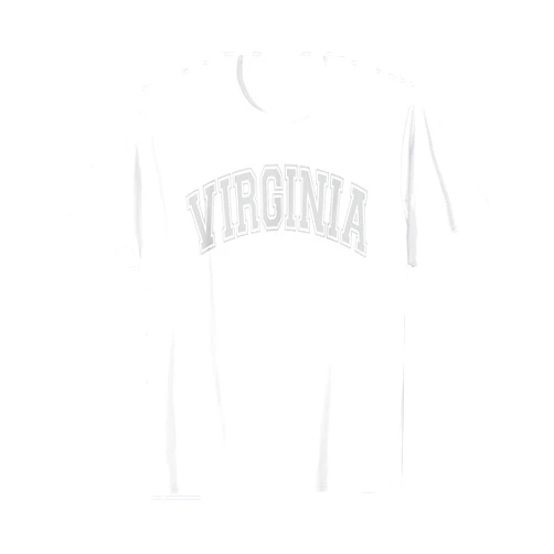 133 Apparel Virginia Virginia Arched Style Text White with Gray Print T-Shirt