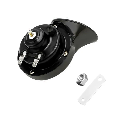 Sylvil 300DB Super Loud Car Horn, 12V Waterproof Durable Auto Air Electric Snail Horn, Vehicle Air Horn Replacement for Motorcycle, Truck, Bike, Boat, Universal Car Accessories (Black)