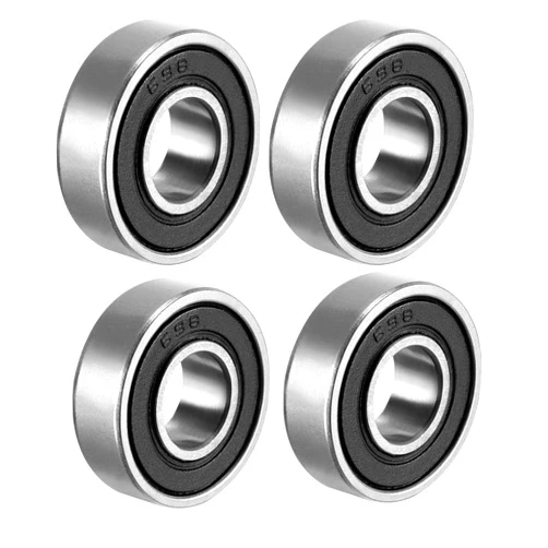 uxcell 698-2RS Deep Groove Ball Bearing Double Sealed 1180098, 8mm x 19mm x 6mm Carbon Steel Bearings (Pack of 4)