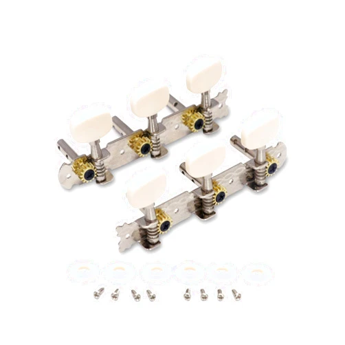Metallor 3 on a Plank Guitar Tuning Pegs Chrome Plated Machine Heads Tuning Keys Tuners Single Hole for Folk Acoustic Guitar 3L 3R.