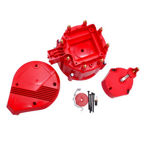 GSKMOTOR Performance Red HEI Large Distributor Cap Rotor Kit Fits for Chevy GM SBC BBC 305 350 454