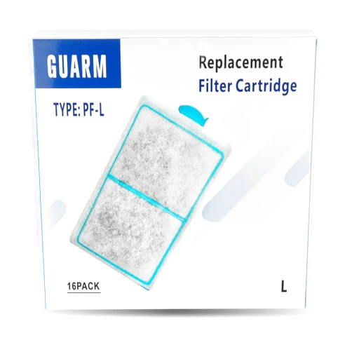 Guarm Silenstream Large PF-L Filter Cartridges Refill for TOP FIN PF20 PF30, PF40 and PF75 Power Filters 6.5in x 4.5in - (16 Count)