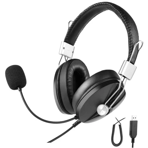 Generic USB Headset with Microphone, Double-Sided Computer Headphone with HD Stereo Sound, 270° Boom Mic, Noise-Cancelling for PC, Business, Skype, UC, Lync, Softphone, Call Center, Office, Classroom