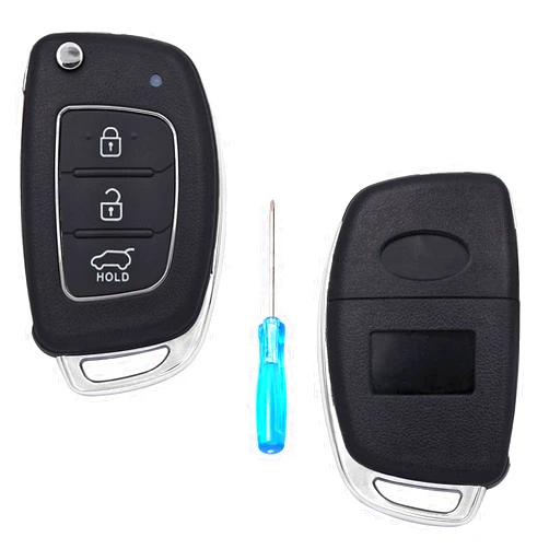 YCML Keyless Entry Remote Key Fob Case Fits for Hyundai Santa fe Sonata Tucson Key Fob Shell 3 Buttons Black