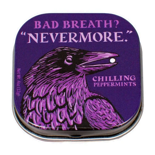 The Unemployed Philosophers Guild Nevermore Mints, Edgar Allan Poe's The Raven Inspired Breath Mints, 1 Tin, Net Wt .4oz (12g)
