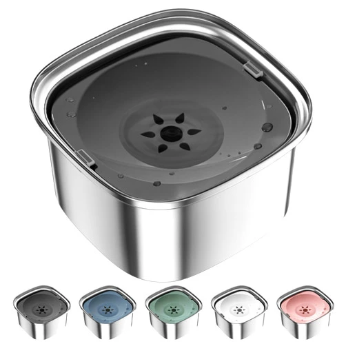 UPSKY 3L Dog Water Bowl 101oz Stainless Steel Dog Bowl No Spill Large Capacity Dog Food Water Bowl Slow Water Feeder, Spill Proof Pet Water Dispenser Vehicle Carried Travel Water Bowl
