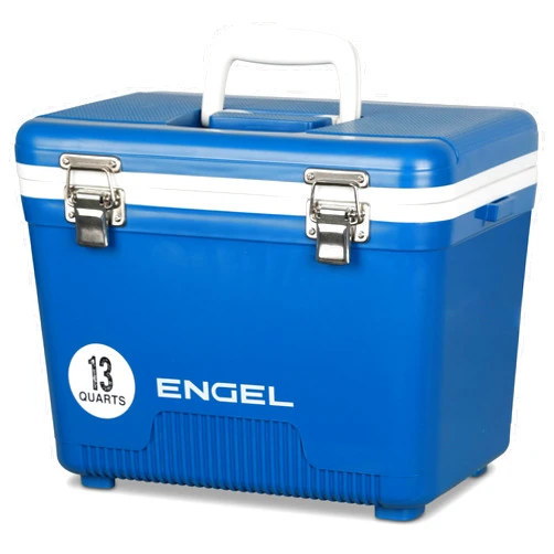 Engel UC13 13qt Leak-Proof, Air Tight, Drybox Cooler and Small Hard Shell Lunchbox for Men and Women in Elemental Blue