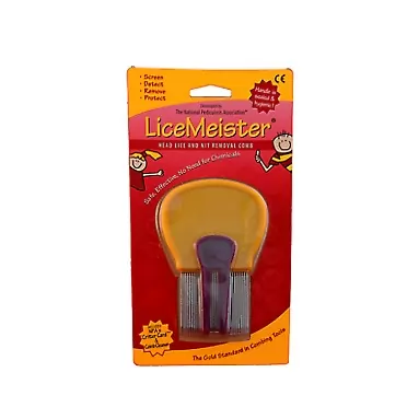 LiceMeister Comb LiceMeister Head Lice & Nit Removal Comb, 1 School-Approved Lice Comb, Stainless Steel, Cleaning Tool Included, No Shampoo/Pesticides Needed