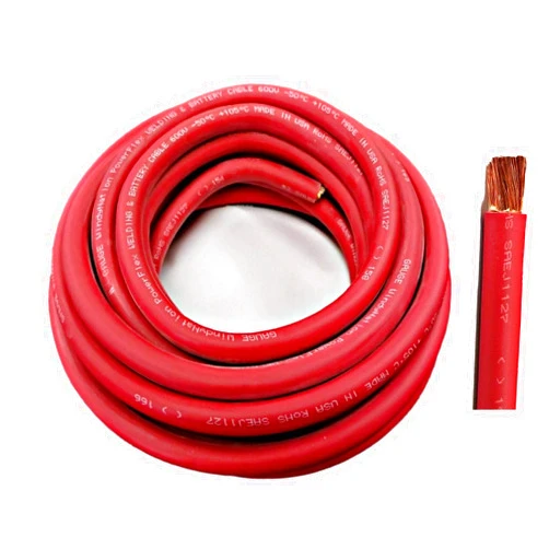 WindyNation WNI 4 Gauge 50 Feet Red 4 AWG Ultra Flexible Welding Battery Copper Cable Wire - Made in The USA - Car, Inverter, RV, Solar