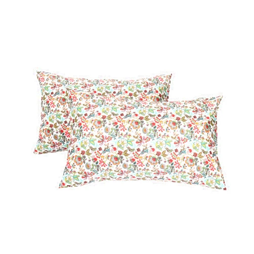 WBYCOTBED 2 Pack Queen Pillowcases 100% Cotton Pillow Covers Floral Design Envelope Closure Bedding Pillow Case Set, 20 x 30 Inches