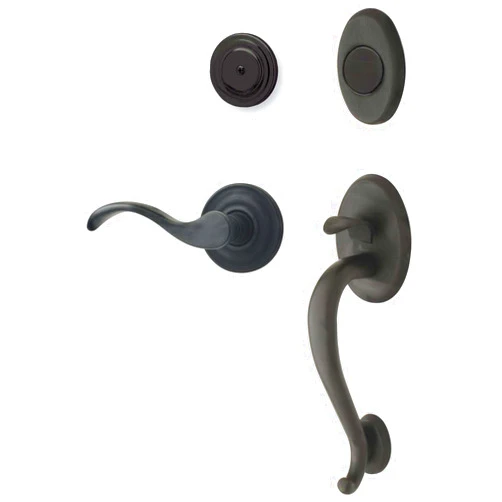 Baldwin 85315.102.RFD Logan Sectional Trim Right Hand Dummy Handleset with Wave Lever, Oil Rubbed Bronze