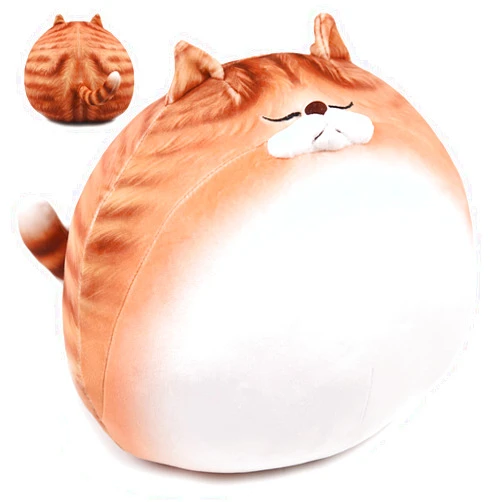 ARELUX 19.6In High Chubby Cat Plush Pillow, Cute Fat Kitty Cat Stuffed Animal Soft Kitten Adorable Hugging Pillow Anime Plushies,Funny Toy Birthday for Adults Friends