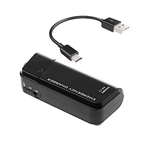Success4Sport Portable AA Battery Travel Charger Works for Motorola Moto G (3rd Gen.) and Emergency Re-Charger with LED Light! (Takes 2 AA Batteries,MicroUSB) [Black]