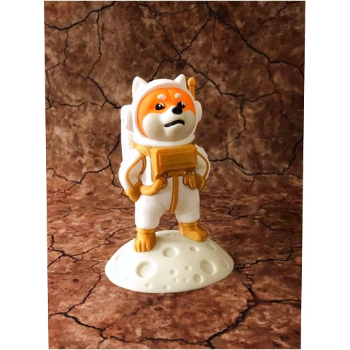 MunnyGrubbers - Moon Doge Astronaut Figurine - Doge Coin to The Moon! - Plastic Figurine - Paint-less Odorless