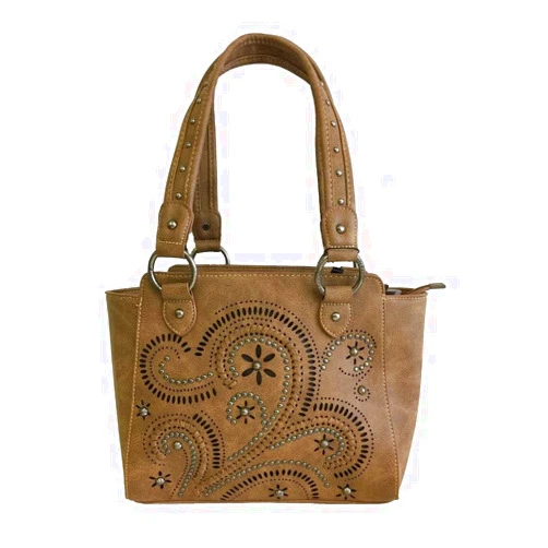 Montana West Brand Montana West Ladies Concealed Gun Carry Purse Handbag Swirl Cutouts Design