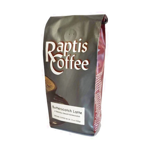 Raptis Coffee Roasters Butterschotch Latte Ground Coffee 12oz bag