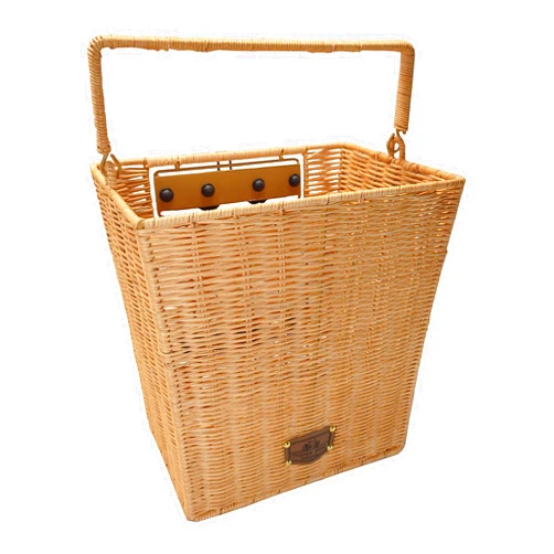 Proper Velo Company Sunnyside Wicker Pannier - Durable, Rattan, Quick-Release, Rear Bicycle Storage Basket, One size