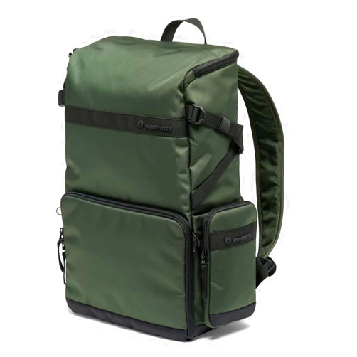 Manfrotto Street Slim Photography Backpack for Mirrorless and Reflex Camera, Front and Rear Access, Removable Camera and Laptop Inserts, Compact Backpack for Photography Accessories, Colour Green