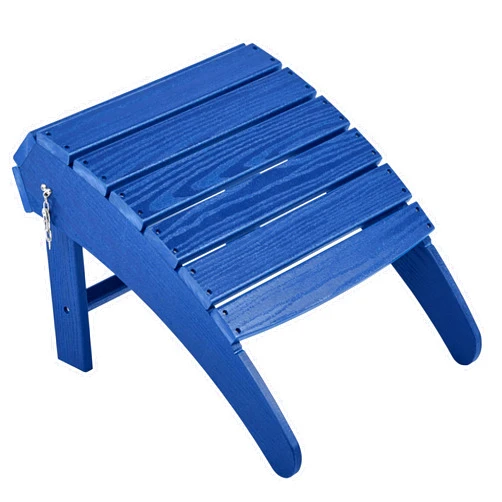 Yaheetech Adirondack Ottoman Footrest for Adirondack Chair,HDPE All Weather Outdoor Folding Foot Stool for Porch, Backyard, Lawn, Navy Blue