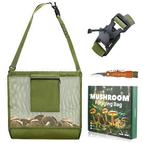 Mellbree Mushroom Foraging Kit - Morel Mushroom Knife, Hunting Bag and Gift for Lovers