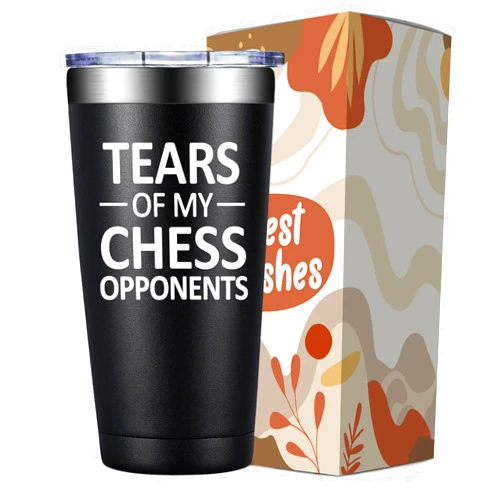 SpenMeta Chess Gifts - Tears of My Chess Opponents - Best Gifts Ideas for Men, Women, Teen Boys - 20oz Tumbler Cup