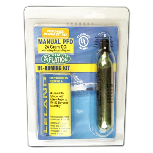 MTI Adventurewear Leland CO2 Cylinder ReArm Kit for Helios Inflatable and Fluid Belt Pack PFDs (24-Gram), Model: MTI-ARK5-00000