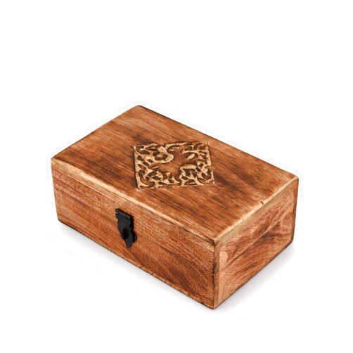 NIRMAN Handmade Wooden Jewellery Trinket Box Keepsake Storage Organizer with Hand Carved Celtic Design